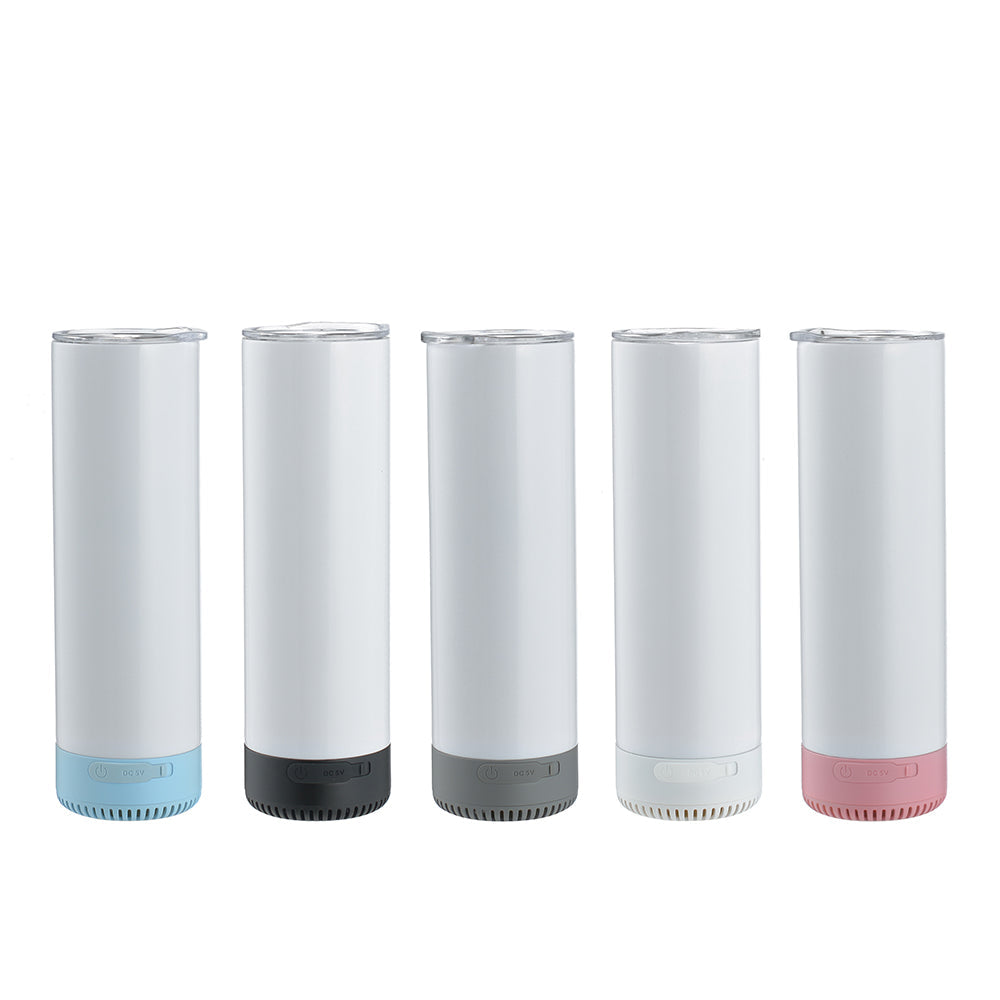 20oz Latest Sublimation Bluetooth Speaker Tumbler - Sleek Straight Skinny Style