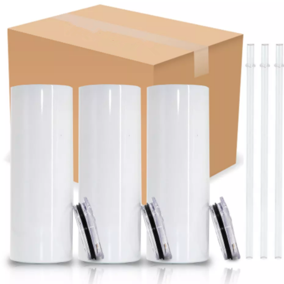 20oz White Sublimation Skinny Straight Tumbler Australia | Double Wall Stainless Steel Vacuum Insulated（25Pack)）