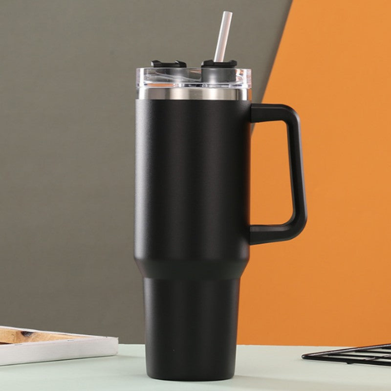 40oz Stainless Steel with Handle Straw Vacuum Insulated Travel